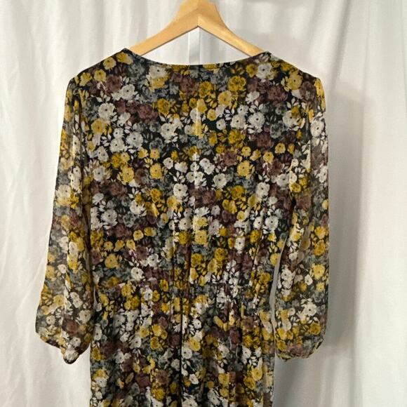 Abercrombie & Fitch Midi Dress Medium Floral Boho Peasant - Picture 13 of 13